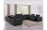 9762 DivanItalia Black 12-Piece Sectional – Top Grain Italian Leather with 4 Power Recliners and 4 ConsolesModel:  9762-BLACK-12PC-4PWR-U-SECTIONAL-GROUP
